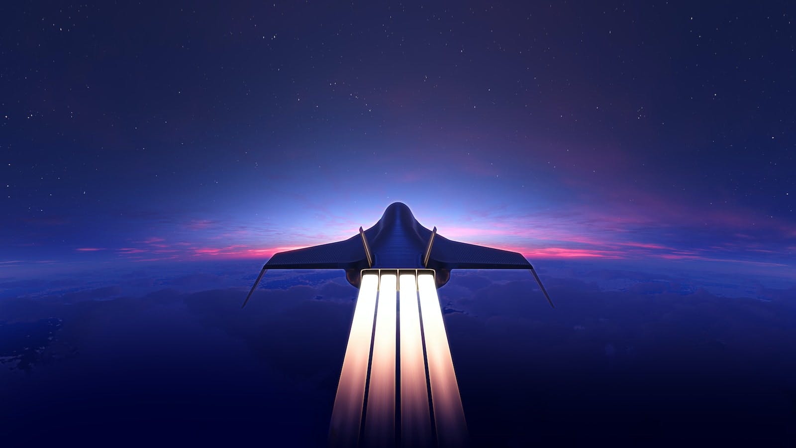 Artist depiction of hypersonic passenger aircraft.